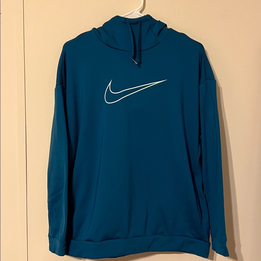 Nike Men's Teal Hoodie with Logo